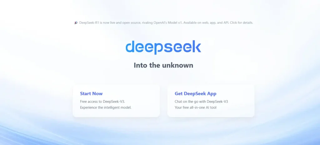 צילום מסך מתוך אתר החברה קרדיט DeepSeek